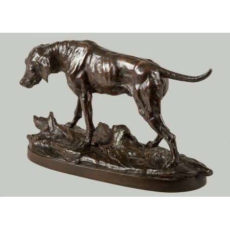 Französische Bronzefigur Skulptur Bronze Hund E. Drouot 1880