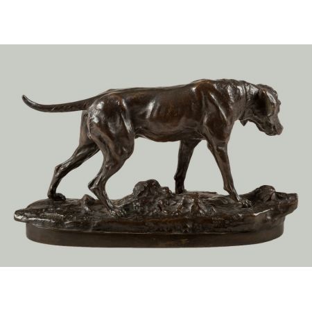 Französische Bronzefigur Skulptur Bronze Hund E. Drouot 1880