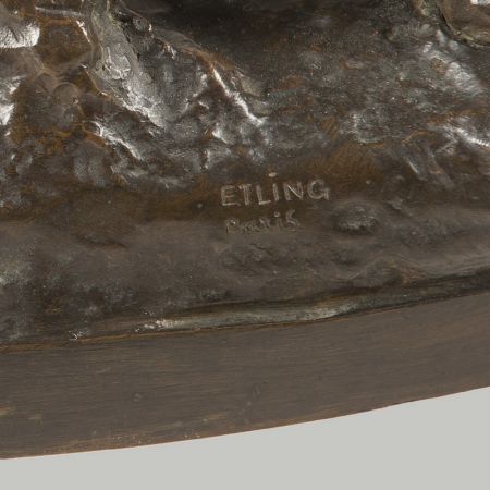 Französische Bronzefigur Skulptur Bronze Hund E. Drouot 1880