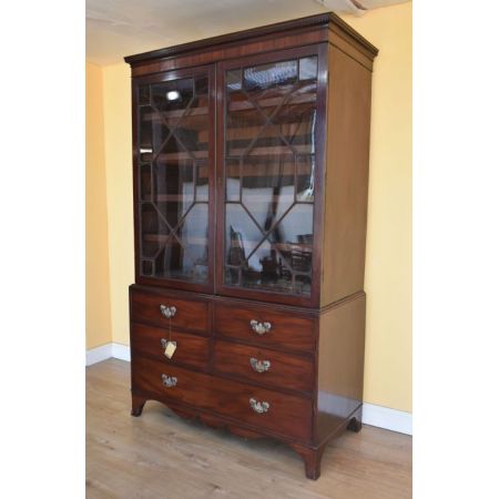 Georgianischer original antiker Mahagoni Schrank Vitrine englisch ca 1770