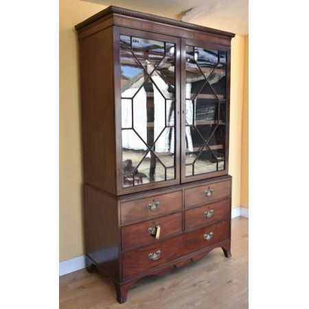 Georgianischer original antiker Mahagoni Schrank Vitrine englisch ca 1770