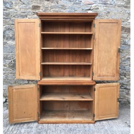 Antiker original viktorianischer Kleiderschrank Kiefer Weichholz englisch ca 1850