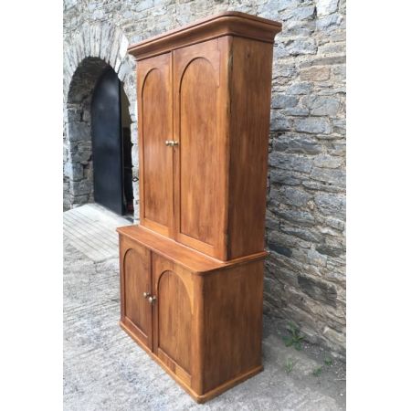 Antiker original viktorianischer Kleiderschrank Kiefer Weichholz englisch ca 1850