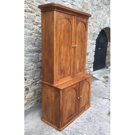 Antiker original viktorianischer Kleiderschrank Kiefer Weichholz englisch ca 1850