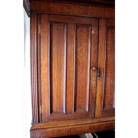 Original antiker Landhaus Eichen Kleiderschrank Linen Press englisch ca 1850-80