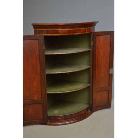 Georgianischer Antiker Mahagoni Eckschrank englisch ca 1800