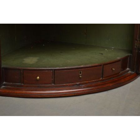 Georgianischer Antiker Mahagoni Eckschrank englisch ca 1800