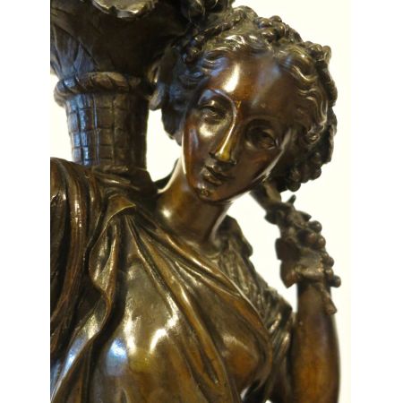 Original antike Bronzefiguren Skulpturen französisch "Harvest from The Land / Sea" Boyer ca 1900