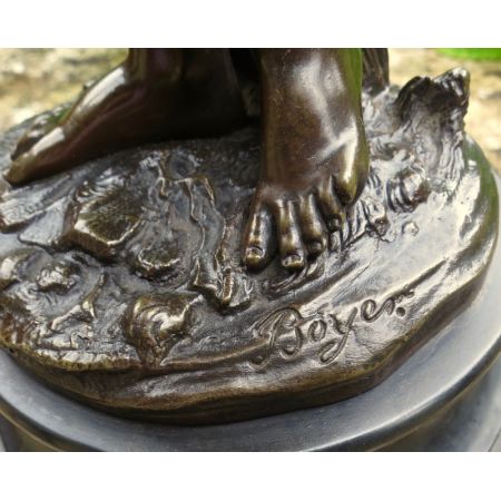 Original antike Bronzefiguren Skulpturen französisch "Harvest from The Land / Sea" Boyer ca 1900