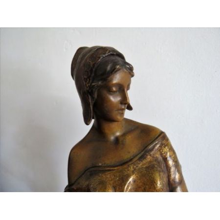 Große original antike Terrakotta Figur Wasserträgerin Goldscheider ca 1900