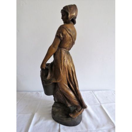 Große original antike Terrakotta Figur Wasserträgerin Goldscheider ca 1900