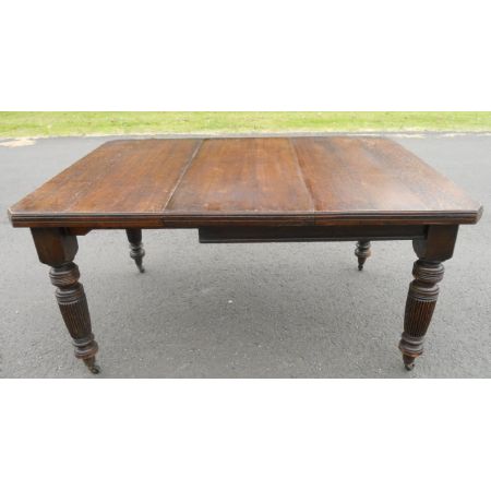 Edwardianischer original antiker Eichen Esstisch erweiterbar ca1890