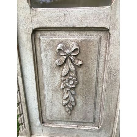 Französischer antiker Wohnzimmerschrank Massivholz Vitrine lackiert ca 1900