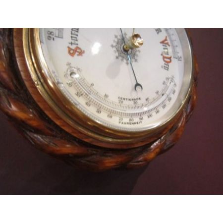 Seltenes antikes viktorianisches Schiffsbarometer Eiche englisch ca 1880