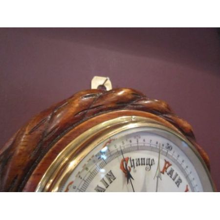 Seltenes antikes viktorianisches Schiffsbarometer Eiche englisch ca 1880
