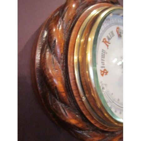 Seltenes antikes viktorianisches Schiffsbarometer Eiche englisch ca 1880