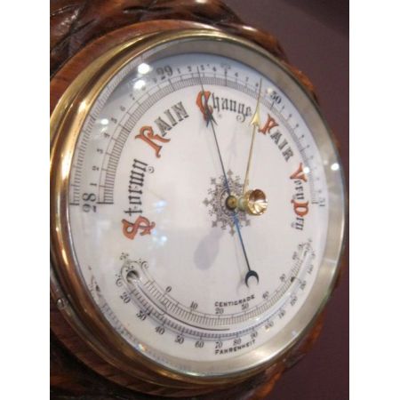 Seltenes antikes viktorianisches Schiffsbarometer Eiche englisch ca 1880