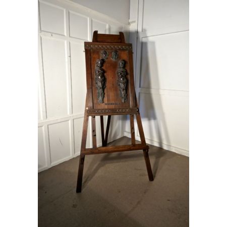 Einmalige antike englische Maler Staffelei Kiefer verstellbar 19. Jh