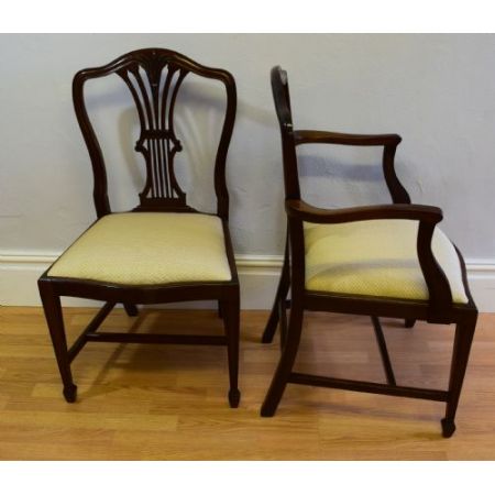 6 Stk origina antike Hepplewhite Stühle Mahagoni Küchenstühle englisch ca 1900