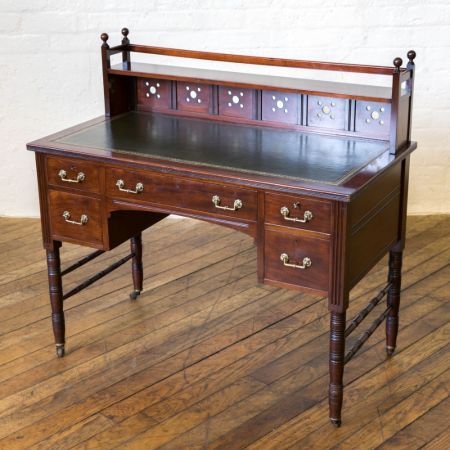 Ausgezeichneter antiker viktorianischer Mahagoni Schreibtisch englisch ca 1850