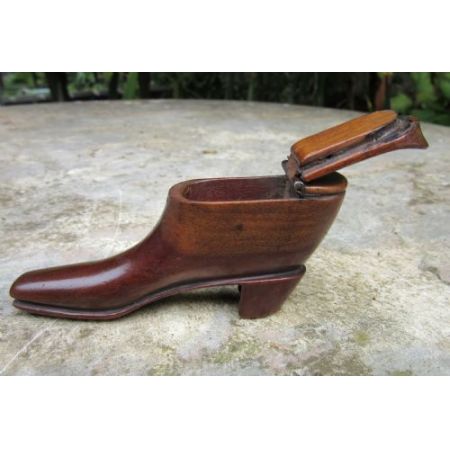 Feine antike englische Schnupftabak Dose Holz  ca 1840