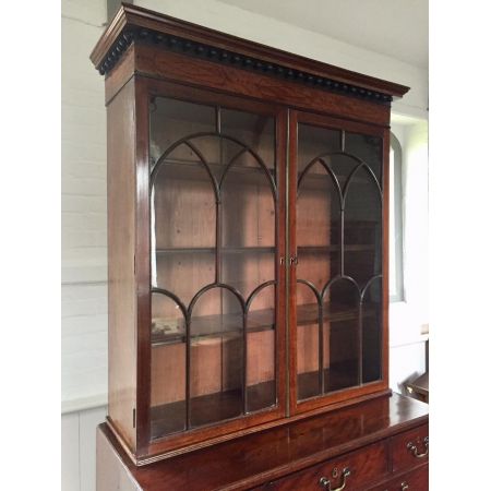 Antikes original georgianisches Mahagoni Bureau Bookcase englisch ca 1780