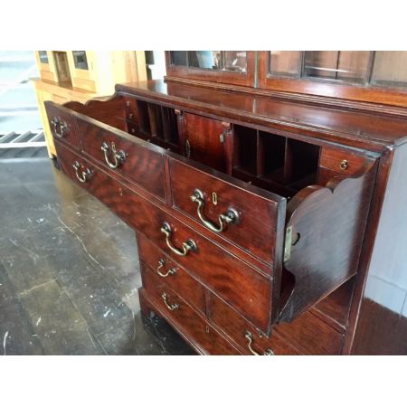Antikes original georgianisches Mahagoni Bureau Bookcase englisch ca 1780