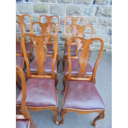 15 Stk original antike Nussbaum Stühle Küchenstühle englisch ca 1900