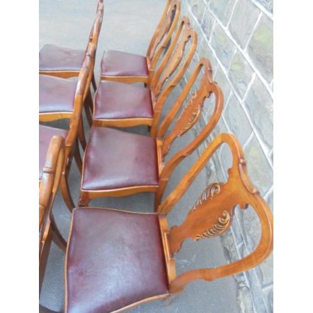 15 Stk original antike Nussbaum Stühle Küchenstühle englisch ca 1900