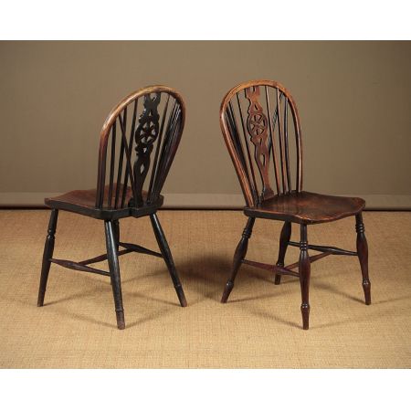 8 Stk original antike Ulmen Stühle  Wheel back chairs Küchenstühle englisch ca 1840.