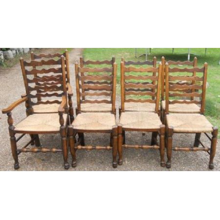 8 Stk original antike Esszimmerstühle Ulme englisch ca 1900