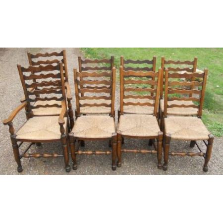 8 Stk original antike Esszimmerstühle Ulme englisch ca 1900