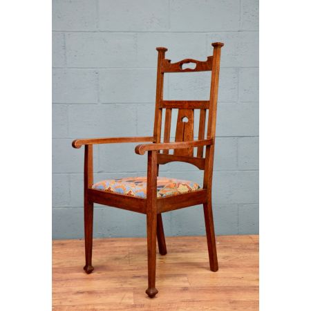 6 Stk original englische Arts and Crafts Esszimmerstühle Eiche Liberty & Co antik ca 1900