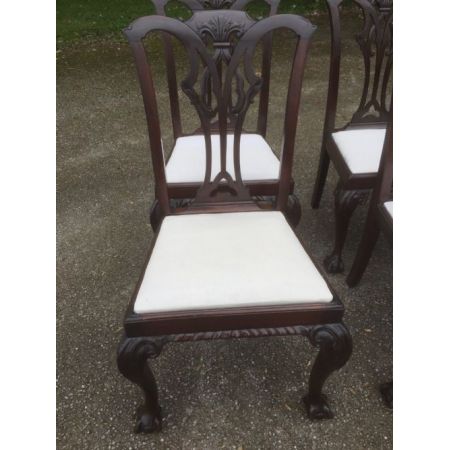 6 Stk original antike Mahagoni Stühle Chippendale Küchenstühle englisch ca 1900