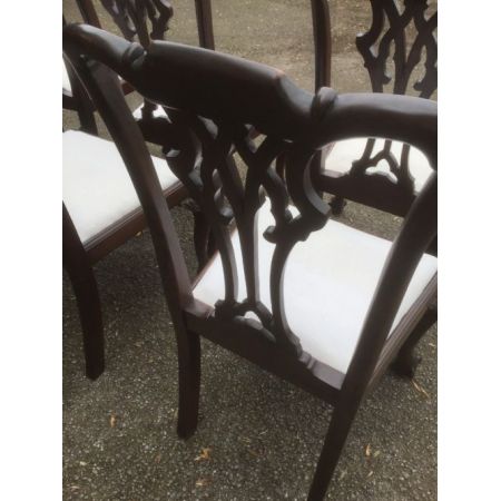 6 Stk original antike Mahagoni Stühle Chippendale Küchenstühle englisch ca 1900