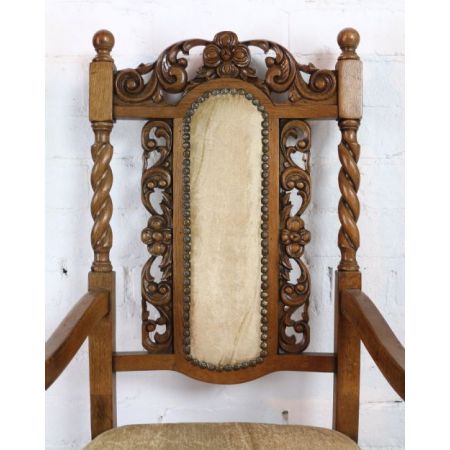 12 Stk jakobinische englische Esszimmerstühle Eiche original antik ca 1920