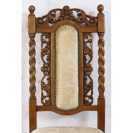 12 Stk jakobinische englische Esszimmerstühle Eiche original antik ca 1920