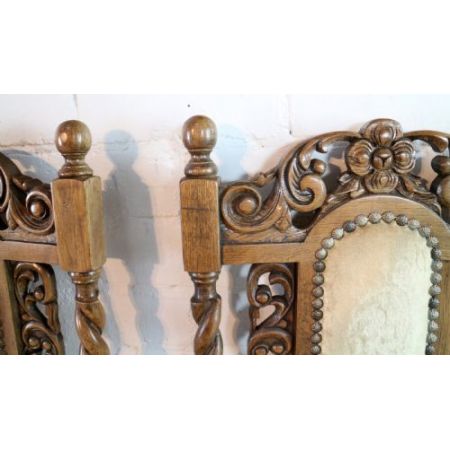 12 Stk jakobinische englische Esszimmerstühle Eiche original antik ca 1920