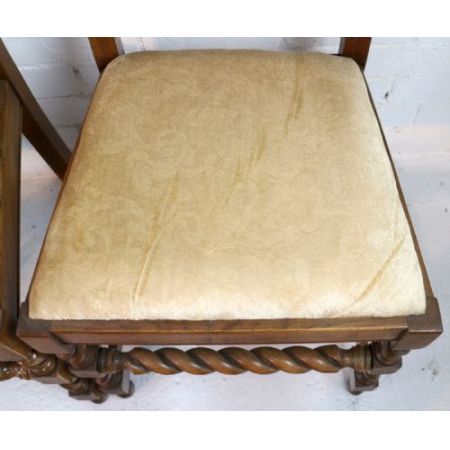 12 Stk jakobinische englische Esszimmerstühle Eiche original antik ca 1920