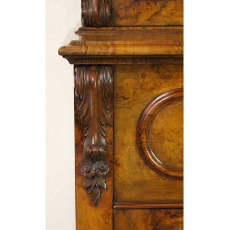 Antikes englisches viktorianisches Nussbaum Bureau Bookcase ca 1860