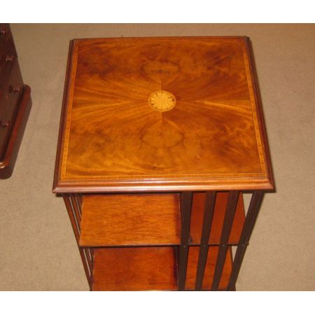 Original englisches edwardianisches Mahagoni Revolving Bookcase antik ca 1910