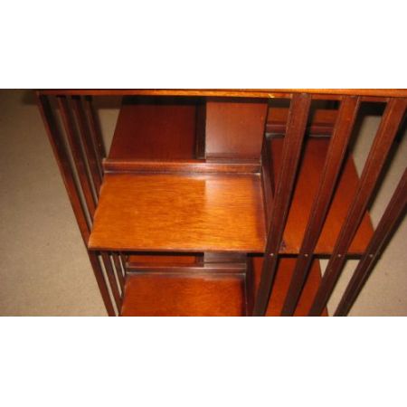 Original englisches edwardianisches Mahagoni Revolving Bookcase antik ca 1910