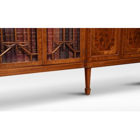 Englischer Mahagoni Breakfront Bücherschrank ca 1910