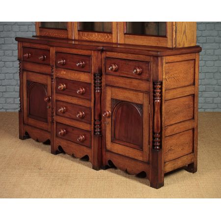 Walisischer Antiker Mahagoni Geschirrschrank Eiche ca 1850