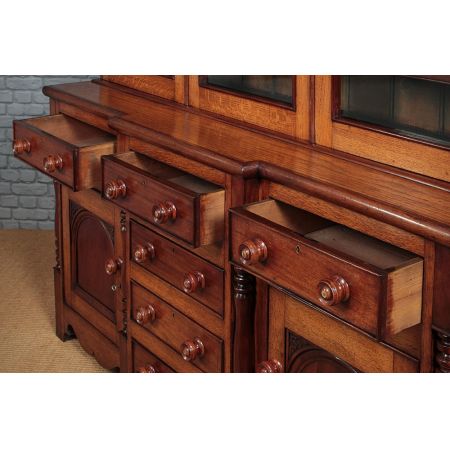 Walisischer Antiker Mahagoni Geschirrschrank Eiche ca 1850