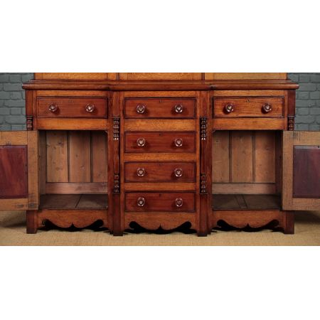 Walisischer Antiker Mahagoni Geschirrschrank Eiche ca 1850