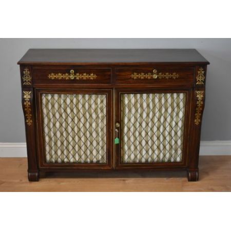 Original englisches Regency Palisander Sideboard Messing antik ca 1810