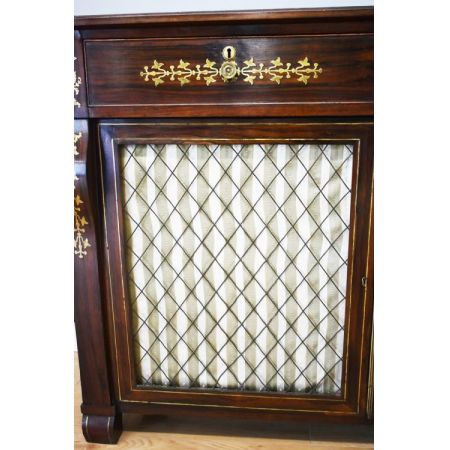 Original englisches Regency Palisander Sideboard Messing antik ca 1810