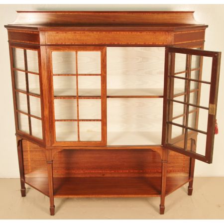 Englische edwardianische Mahagoni Vitrine antik ca 1890