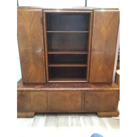 Original deutscher Art Deco Schrank Nussbaum Wohnzimmerschrank antik ca 1930